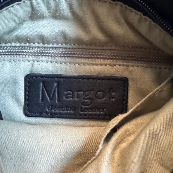 Margot Black Luxe Leather Double Zipper Adjustable Removable Strap Crossbody - Picture 3 of 7